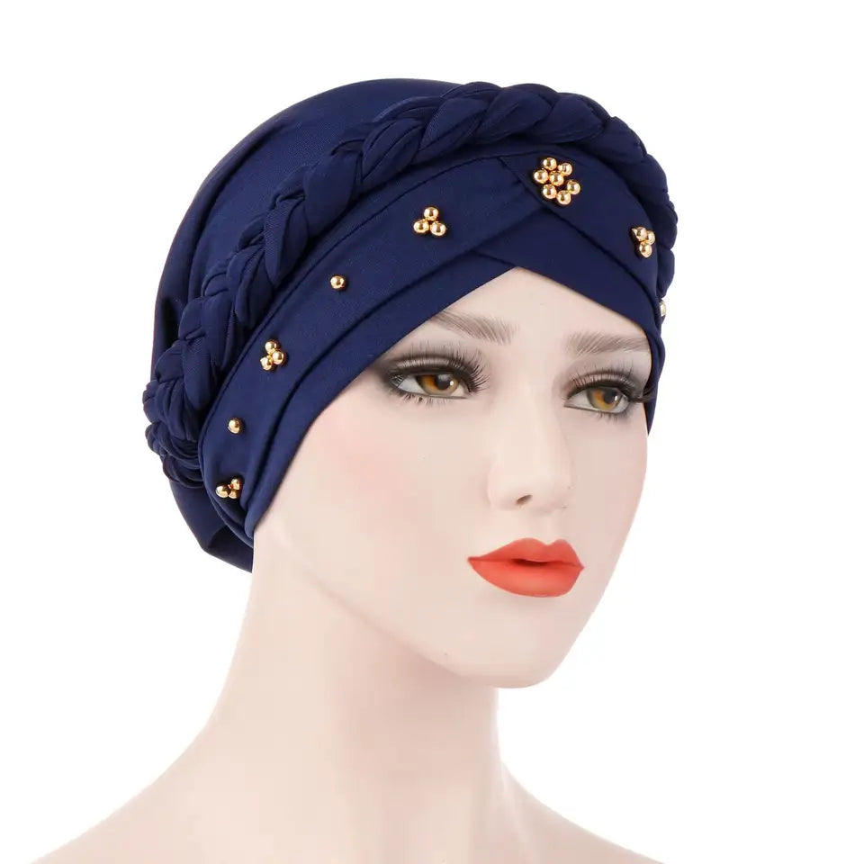 360 Beaded Braid Turban